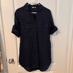 Boutique Navy Linen Dress